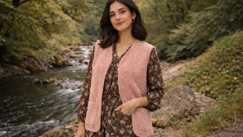 veste sans manches rose lisea